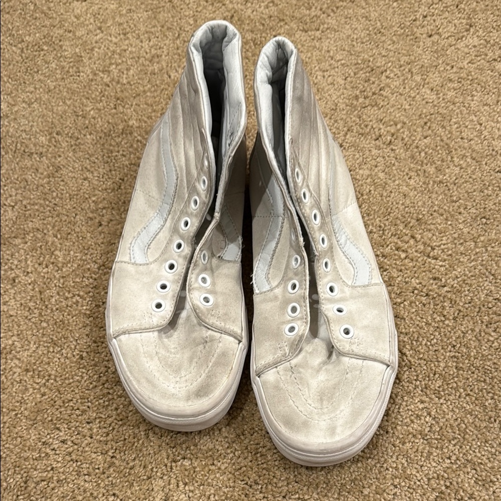 High-Top Sneakers in Cream and White
